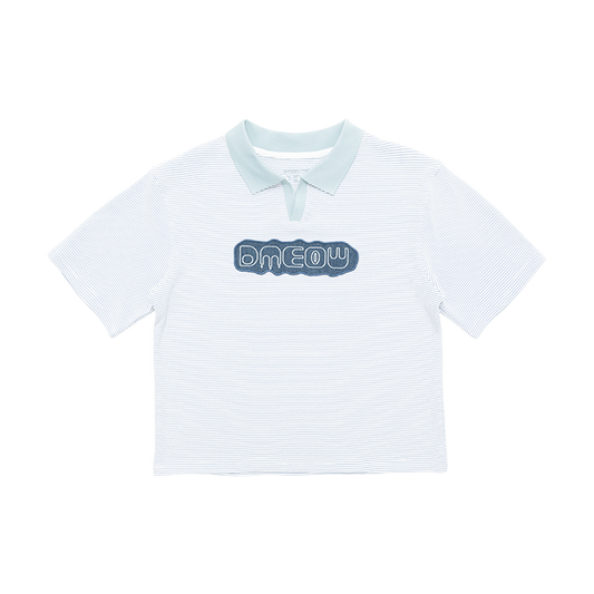 Striped Polo Tee • Blue