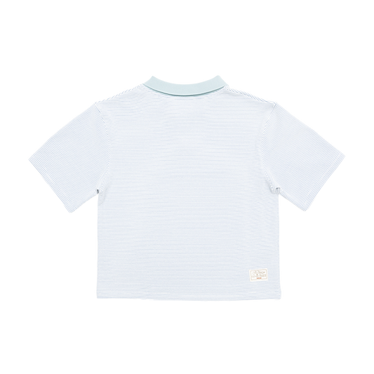 Striped Polo Tee • Blue