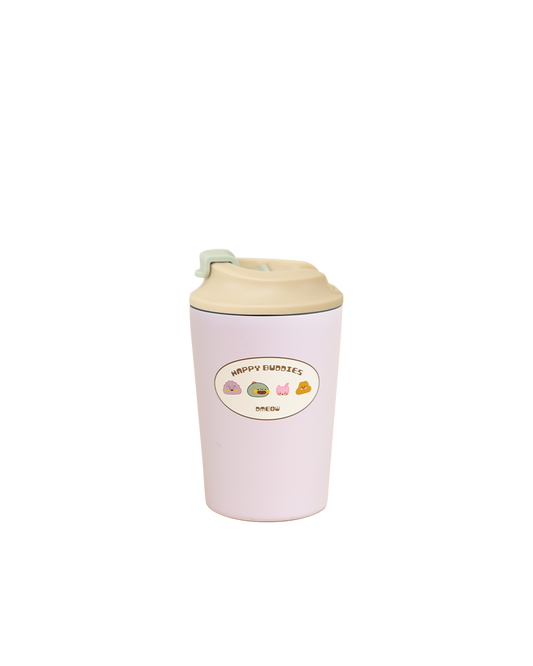 D•Mellow Sense Coffee Cup Regular in Wonderama Yellow Green Lid - Purple 12oz/340ml