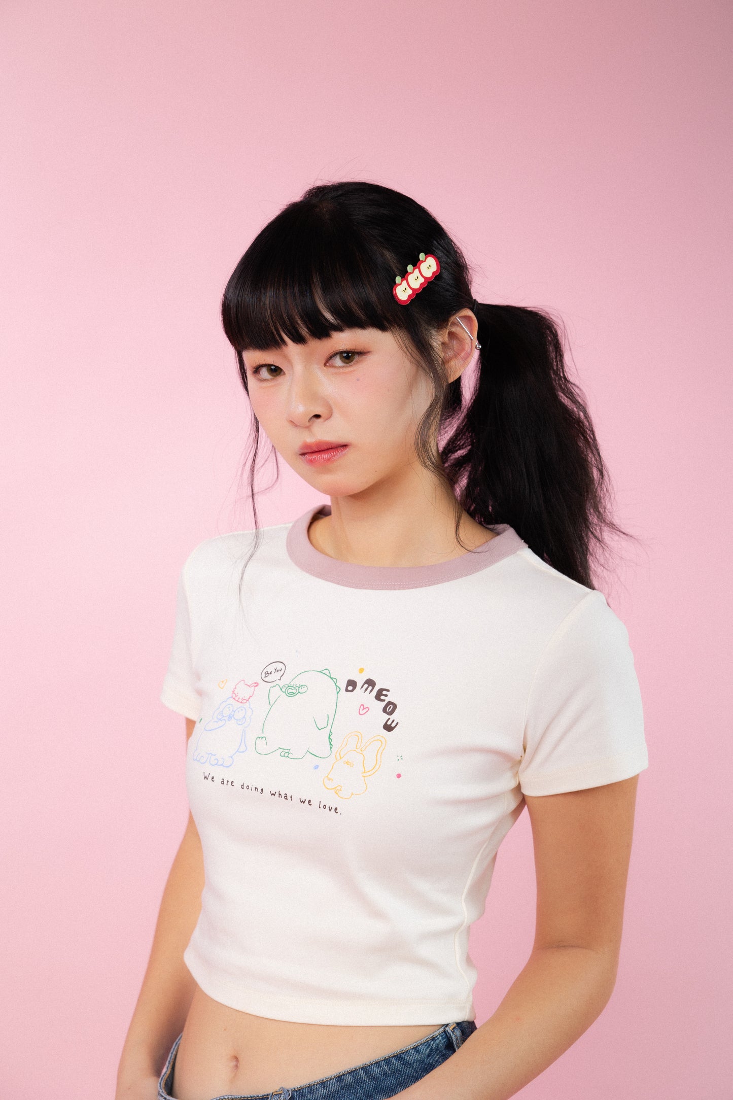 Bestie Doodle Baby Tee π β’ Cream