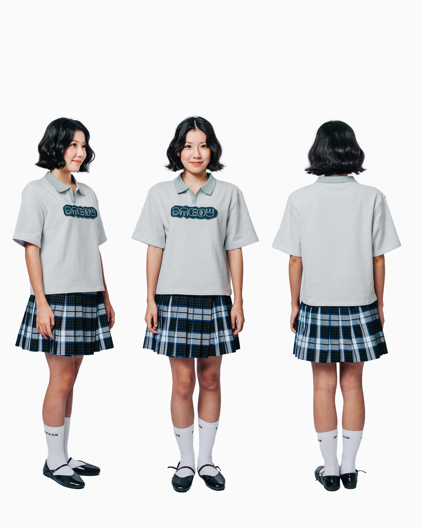 Striped Polo Tee • Blue