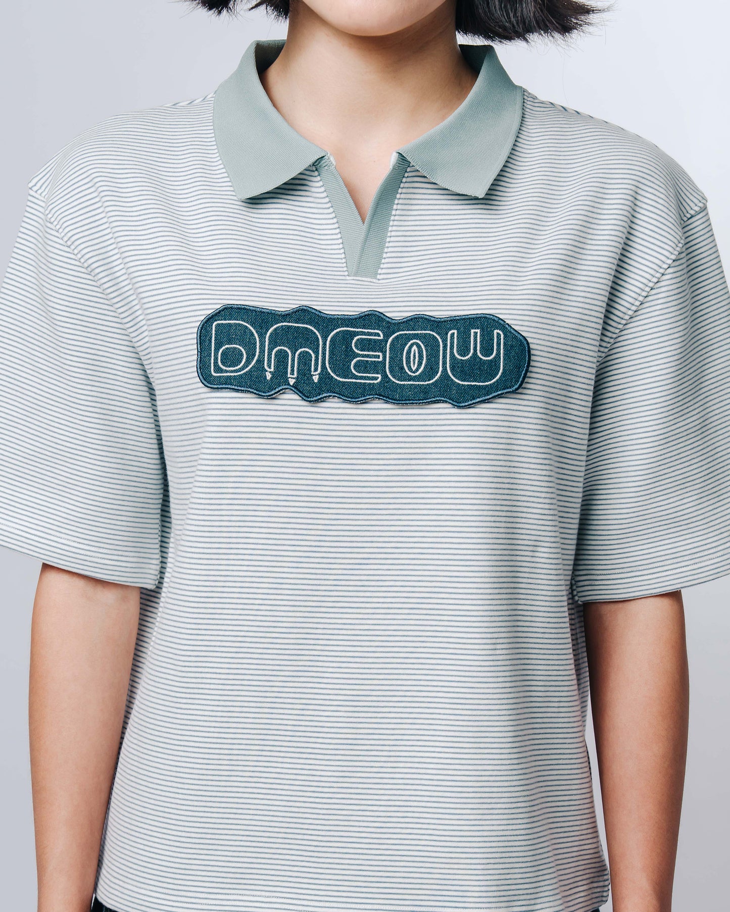 Striped Polo Tee • Blue