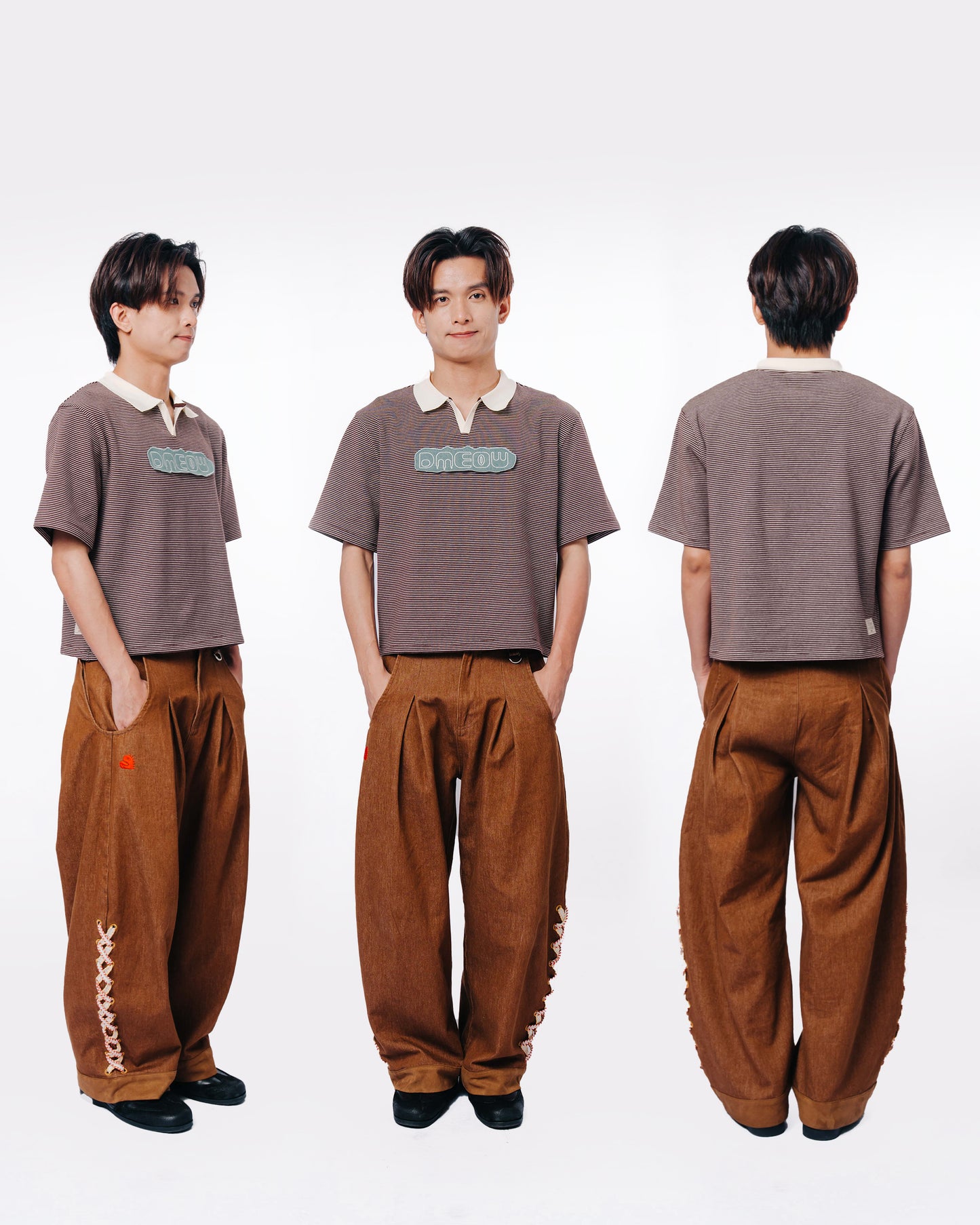 Striped Polo Tee • Choco