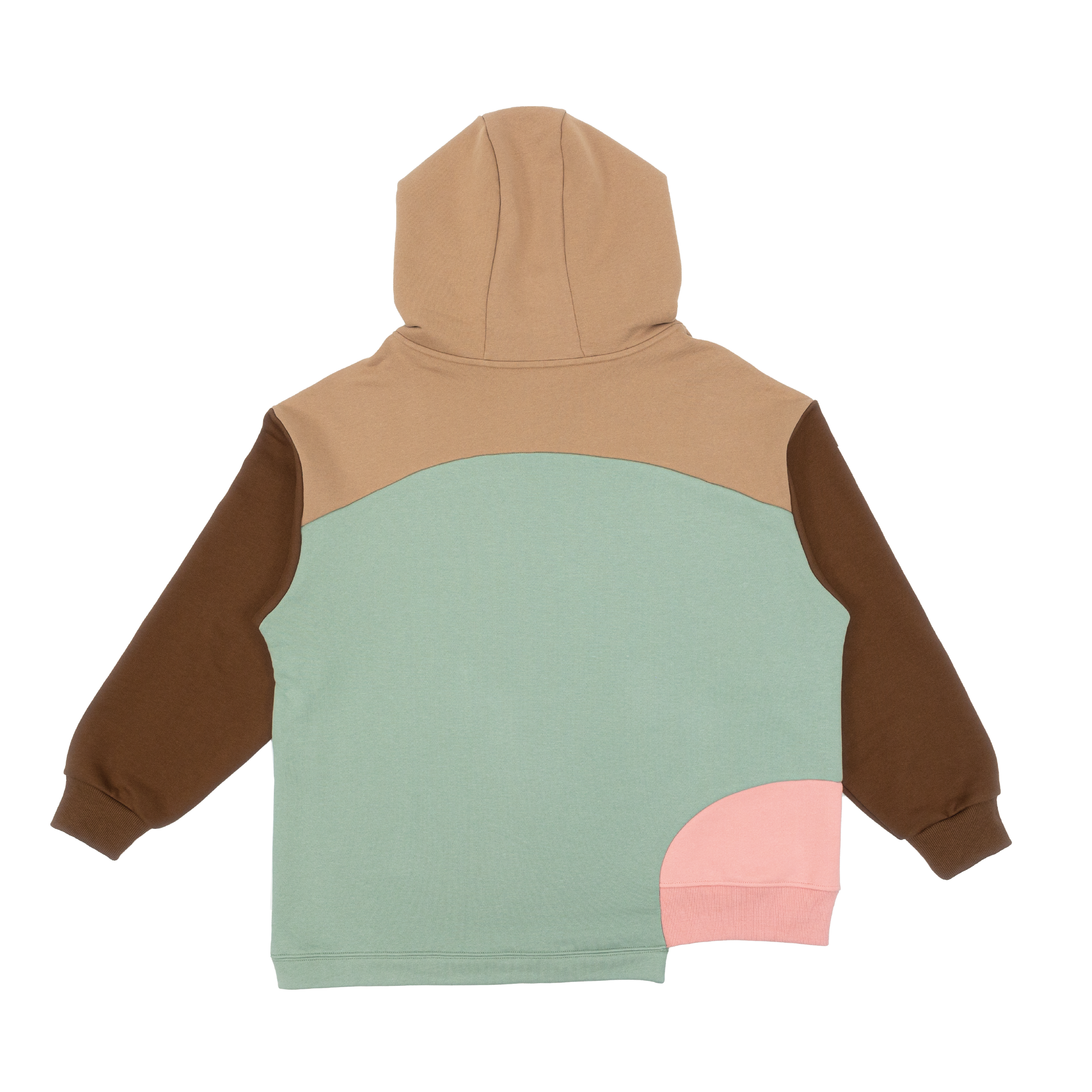 Colorblock sewing patchwork fleece hoodie sales