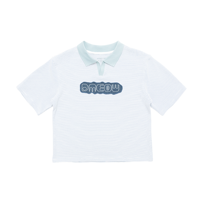 Striped Polo Tee • Blue