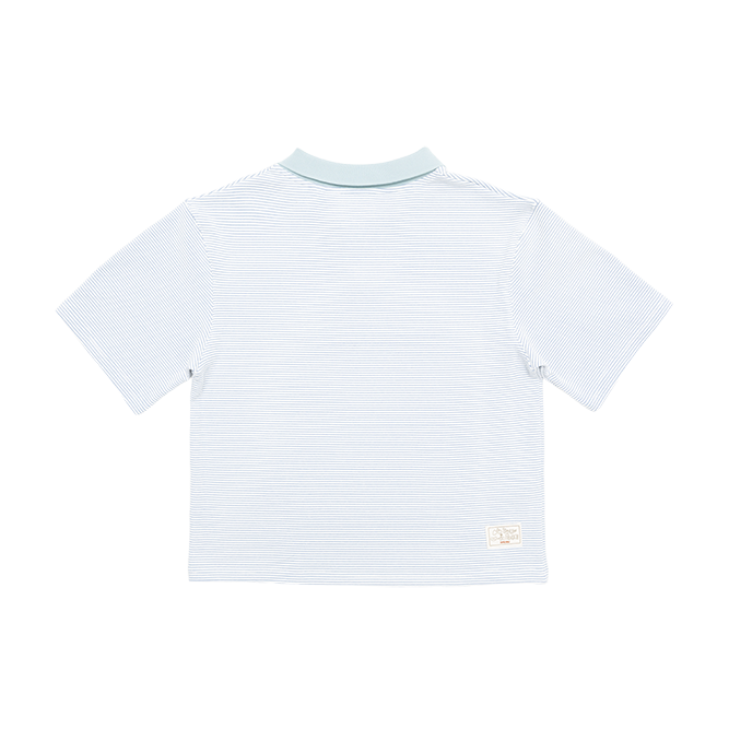 Striped Polo Tee • Blue