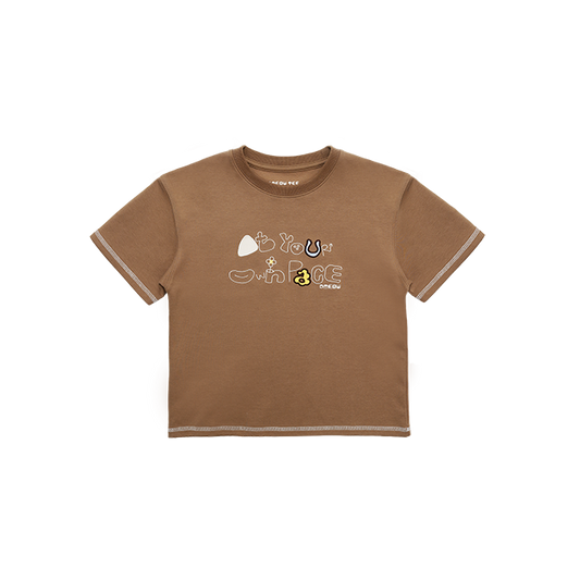 Dmeow At Your Own Pace Tee • Brown - Kids