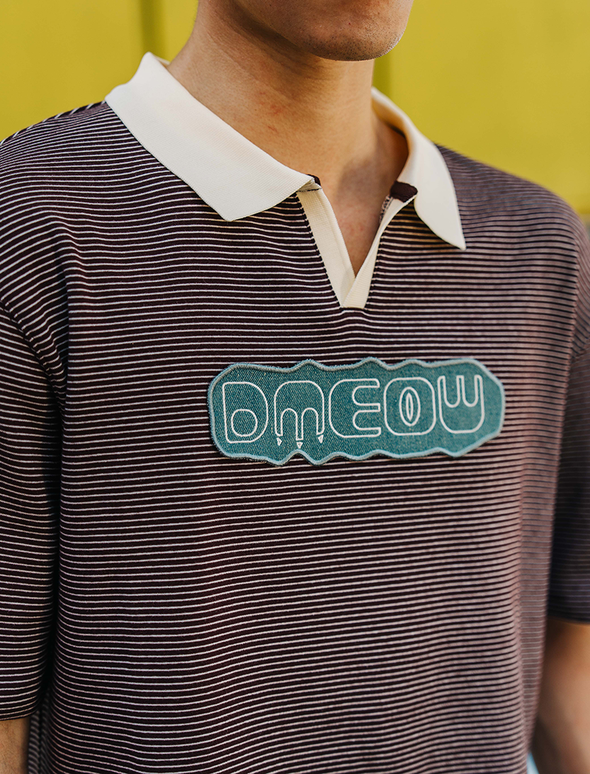 Striped Polo Tee • Choco