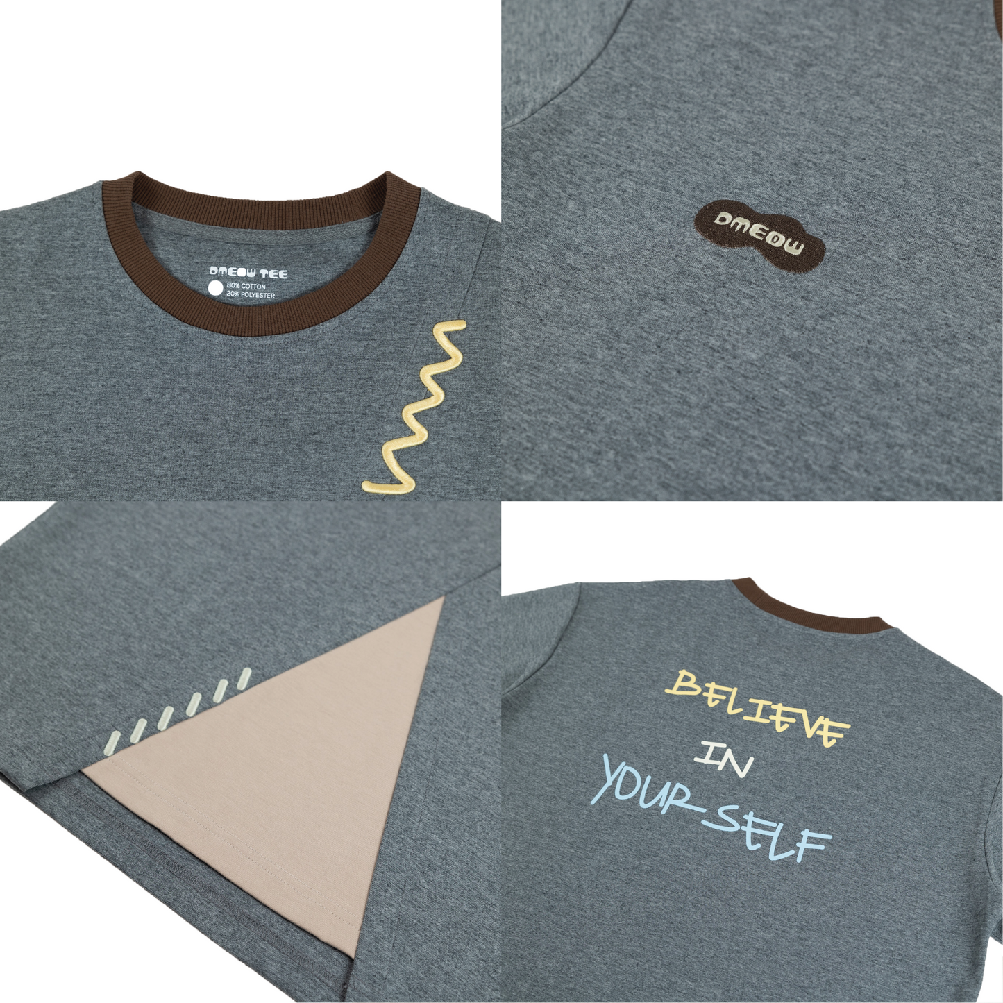 BIY Paneled Tee • Grey