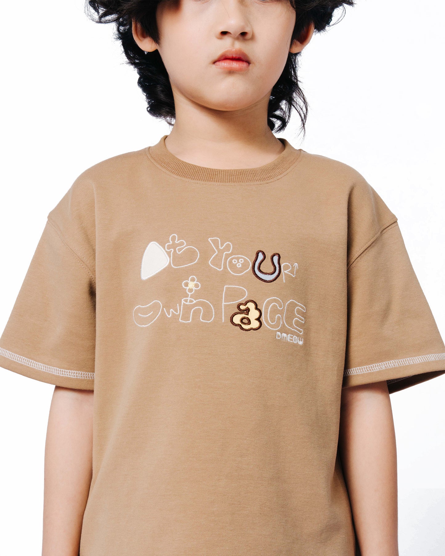 Dmeow At Your Own Pace Tee • Brown - Kids