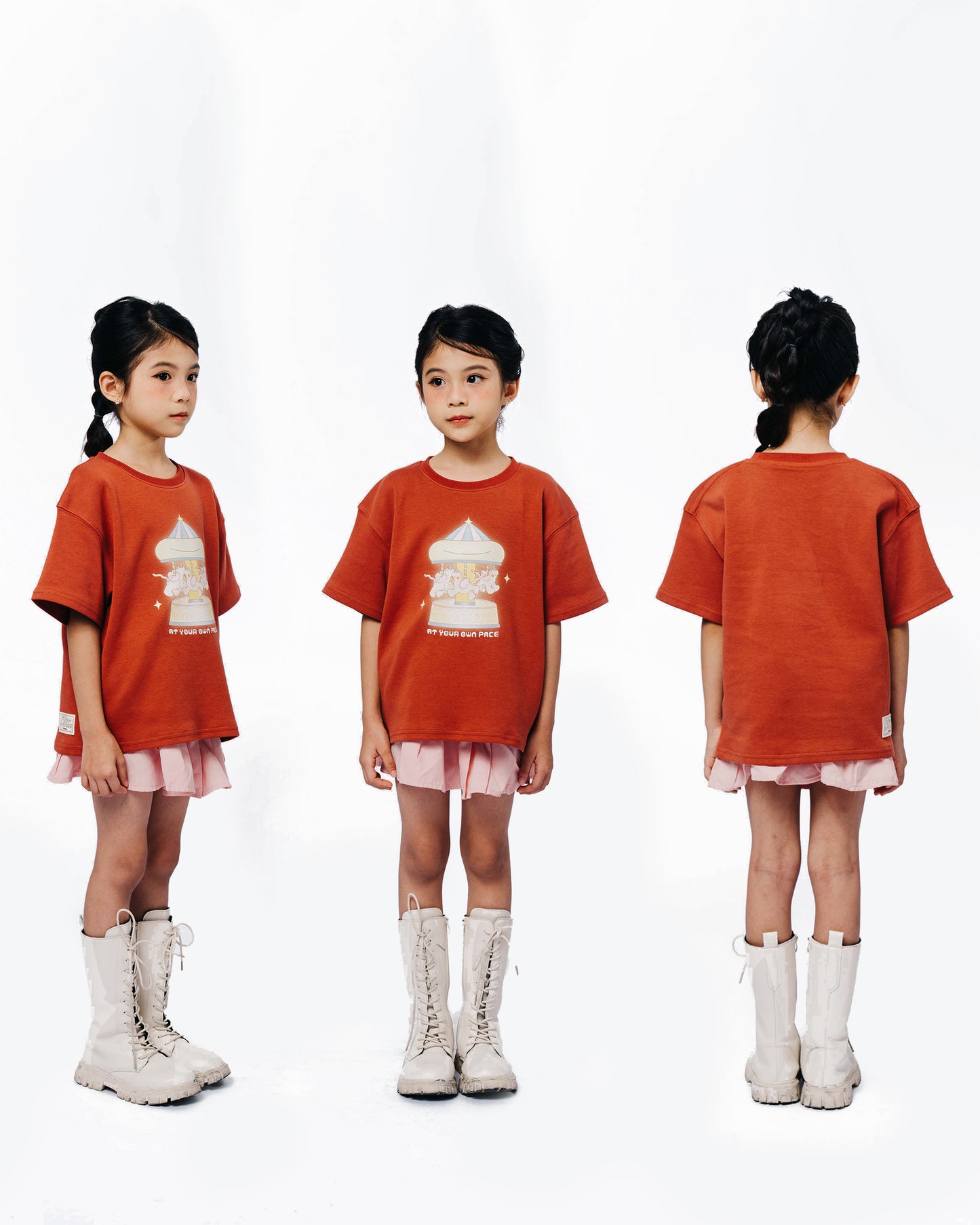 Dmeow-Go-Round Tee • Red - Kids