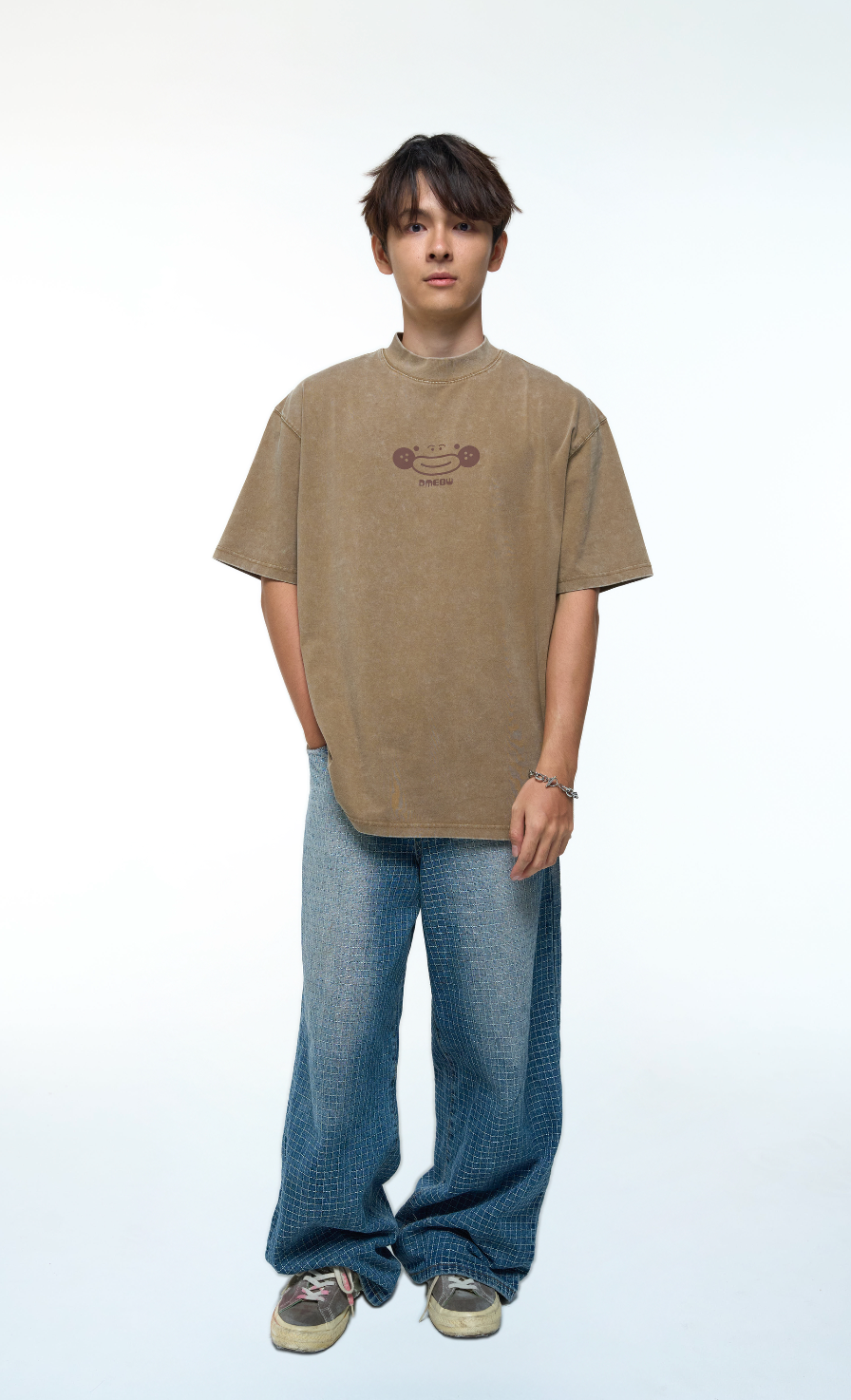 Stoned Wash Tee • Brown