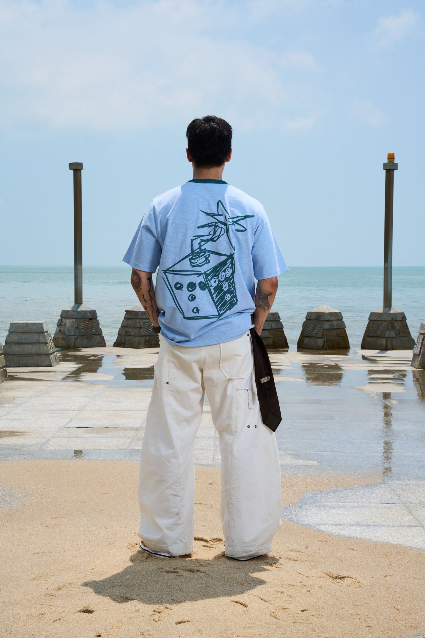SCRIBBLE LOGO TEE Blue