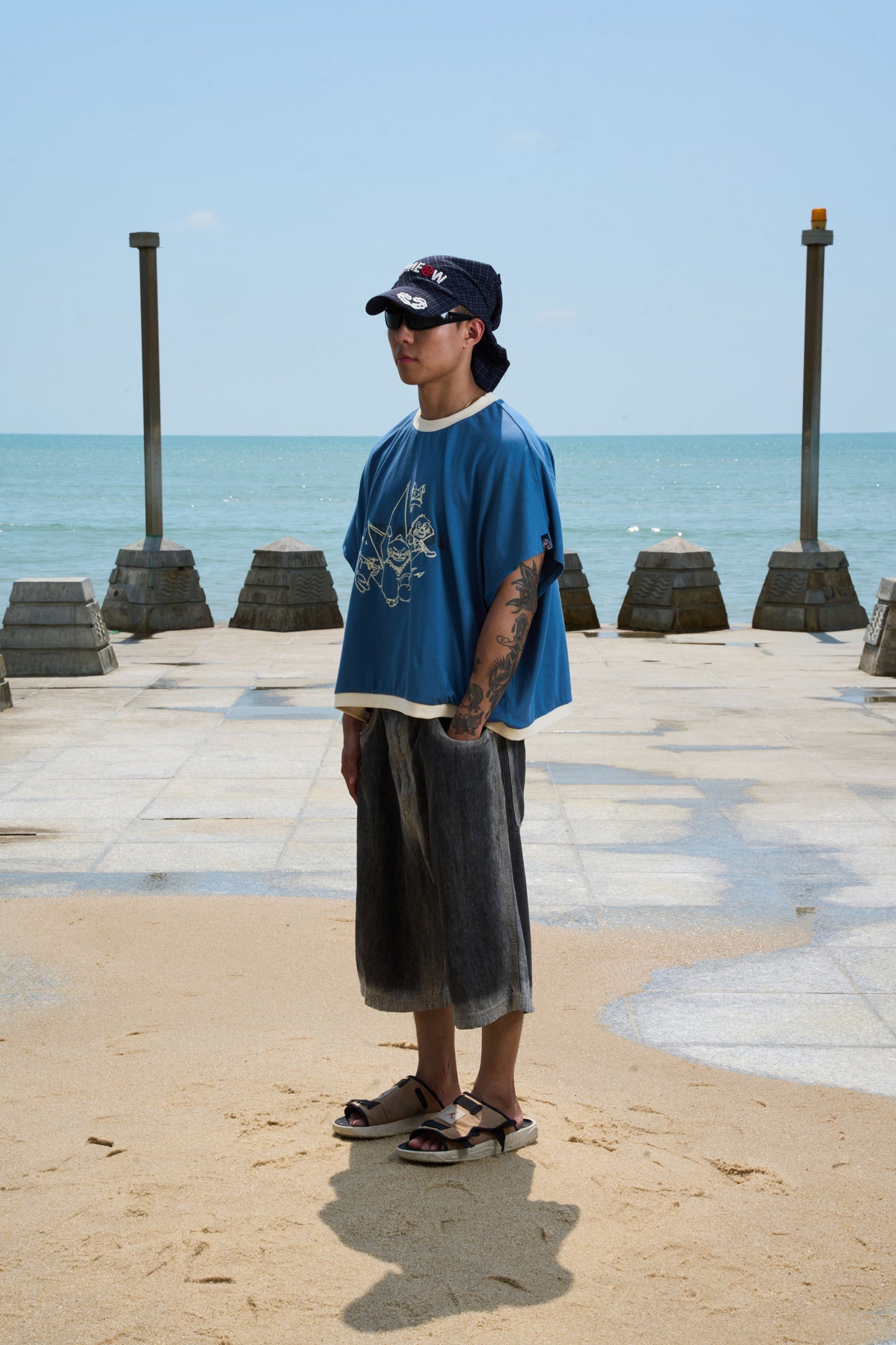 INFAMOUS BOXY TEE Blue
